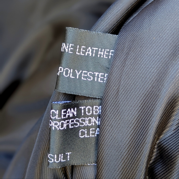 Italian Lamb Skin Embroidered Men's Leather Jacket with Fur Trimmed Hood Size 5x - Picture 13 of 16